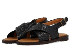 Angulus sandal black braided with buckle  